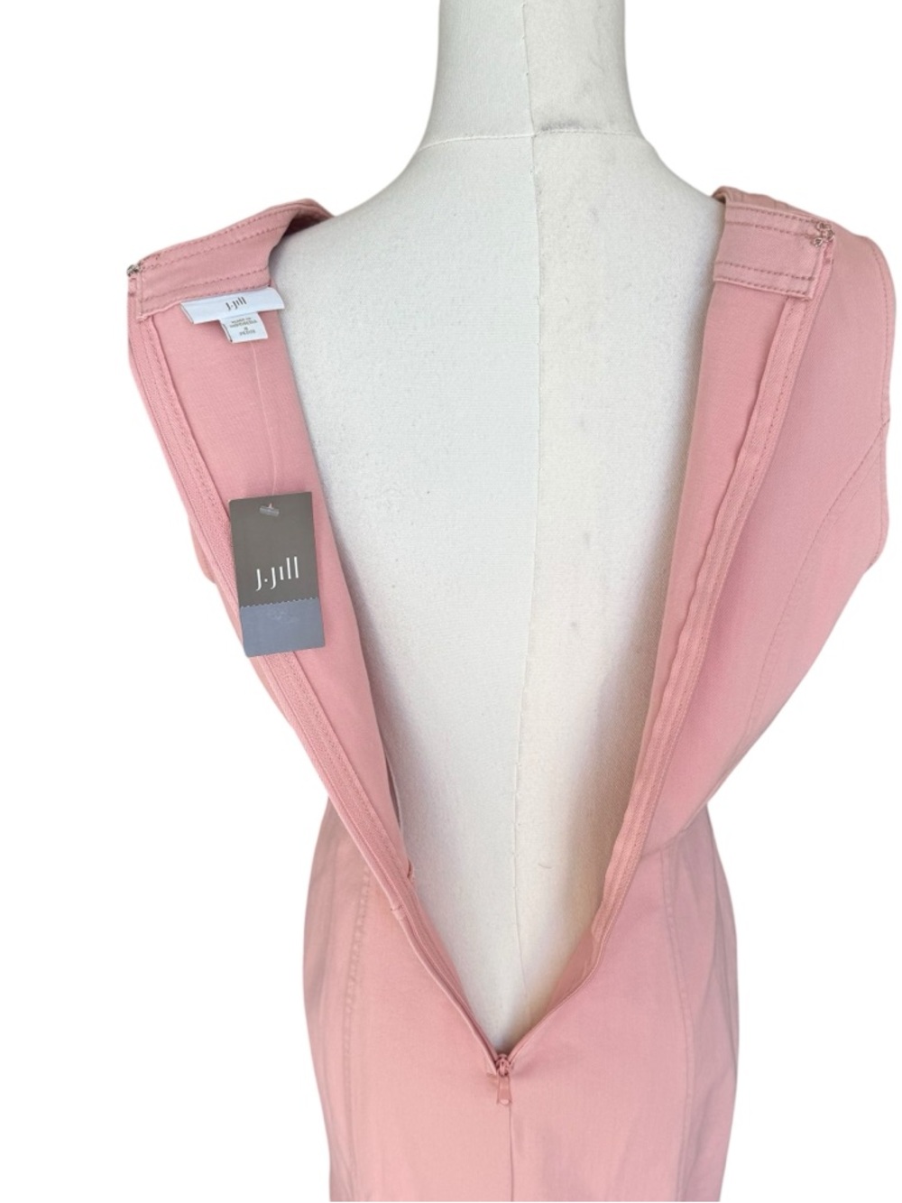 J.Jill - NWT Christian Siriano Misty Rose Sleeveless Dress Pink Stretch Sz 8P - Picture 5 of 9